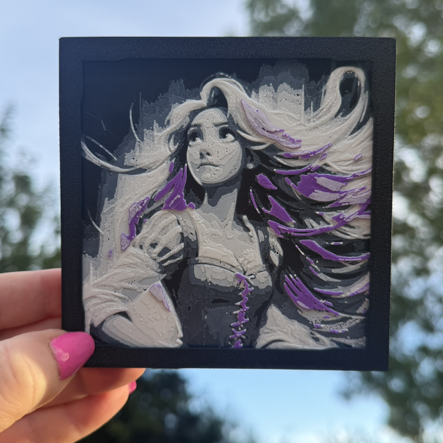Rapunzel Tangled Mini HueForge Framed Wall Art – 10 × 10 cm