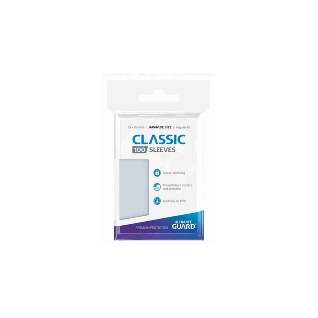 Classic 100 Soft Sleeves Clear Japanese Size - Ultimate Guard