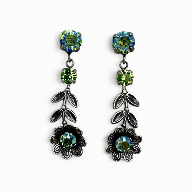 Ohrstecker BLÜMCHEN Peridot Shimmer, Grün