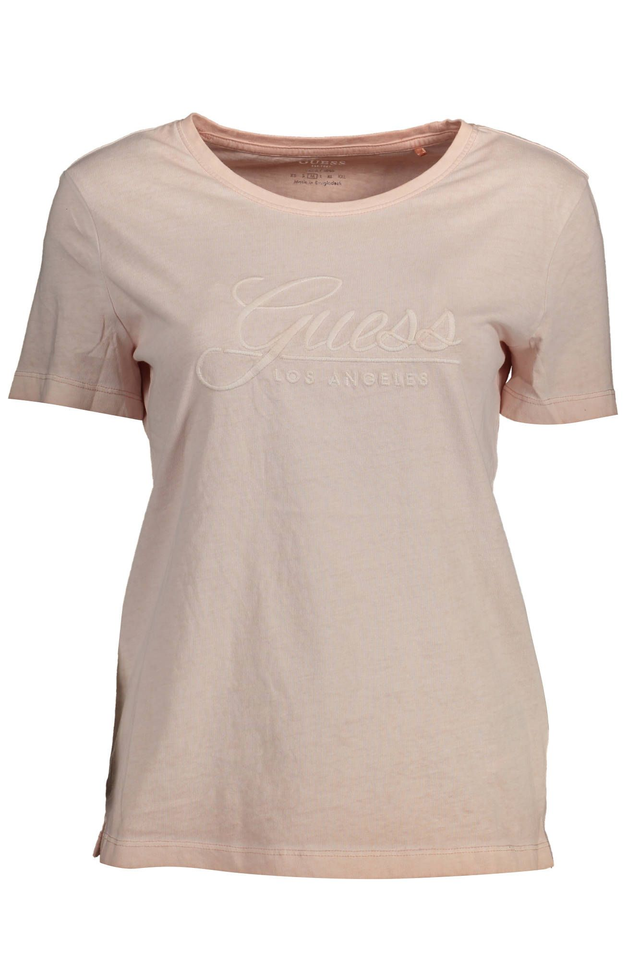 GUESS JEANS T-SHIRT MANICHE CORTE DONNA ROSA
