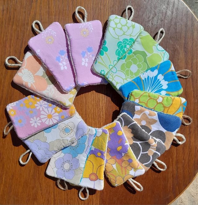 Eponge lavable cordon lin