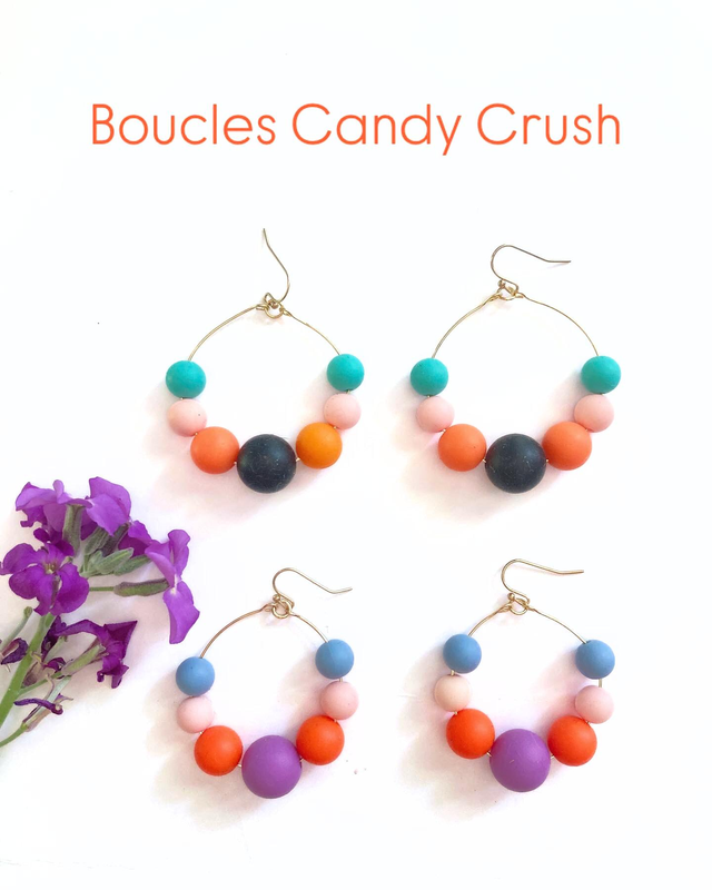 Boucles d’oreille Grandes Candy Crush multicolores