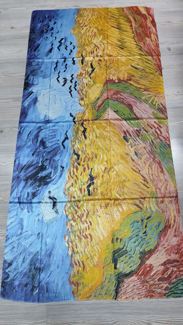 Stola Campo di grano di Vincent Van Gogh in seta