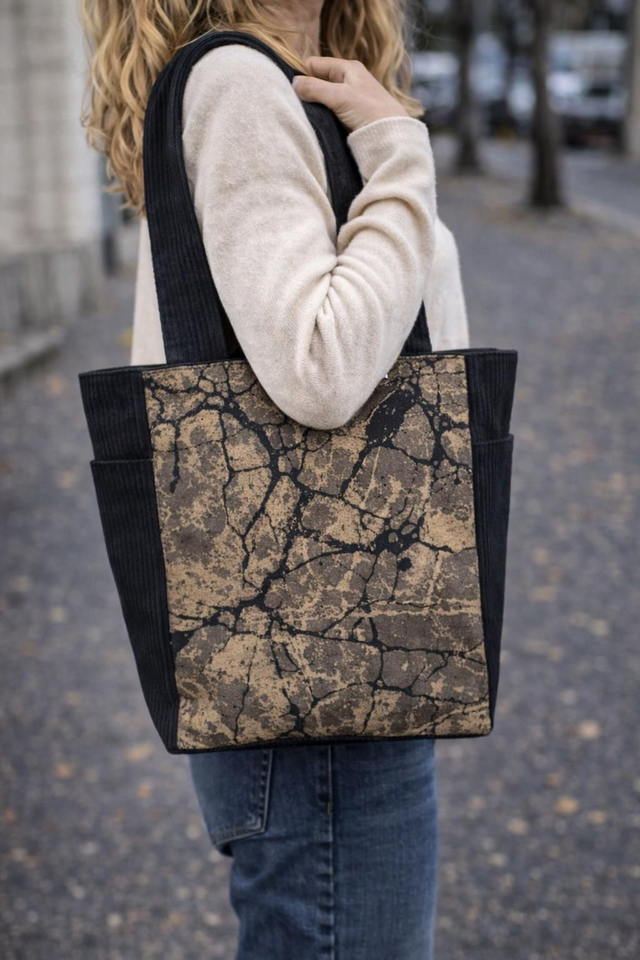 Sac cabas "fragments d'or"