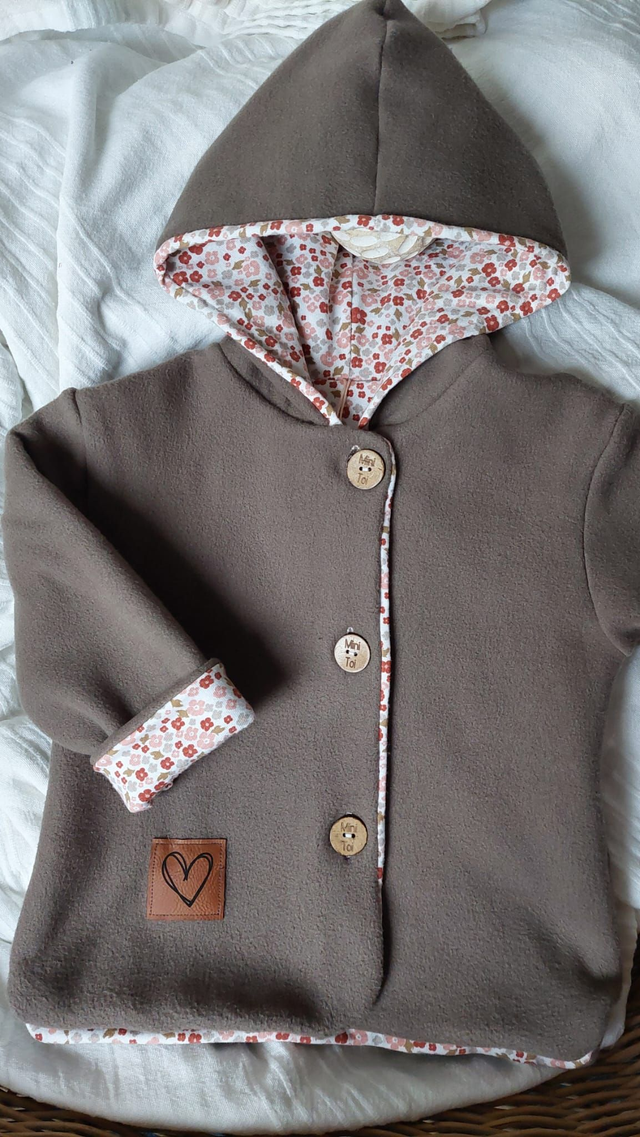 Veste polaire 68/74 &quot;amour&quot;