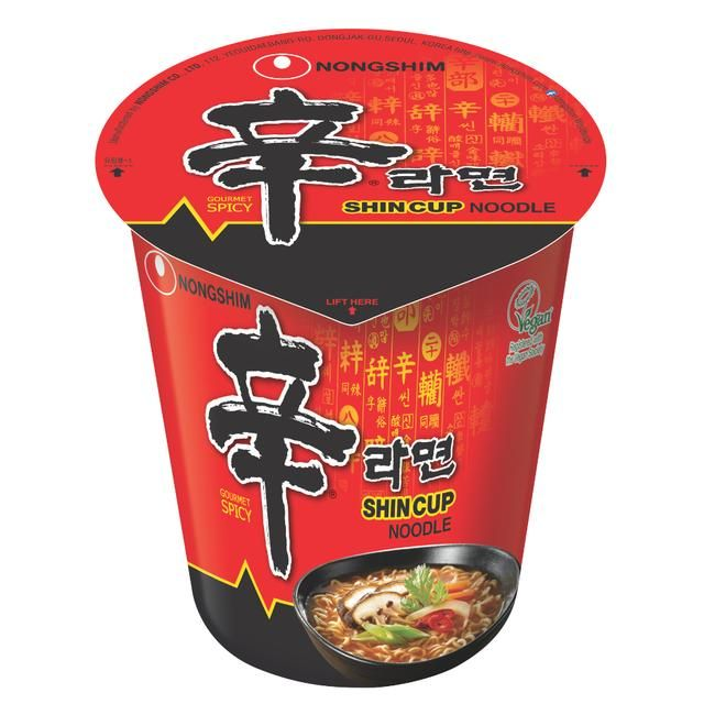 Nongshim Instant Shin Hot &amp; Spicy Noodle Soup Cup 68g