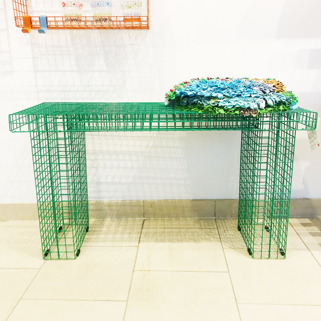 WIRE BENCH GREEN