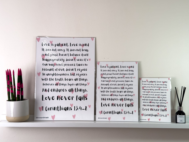 Love never fails print 