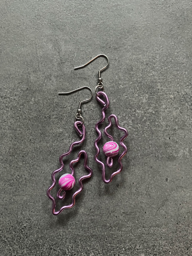 Earrings Marble Vulva Pearls