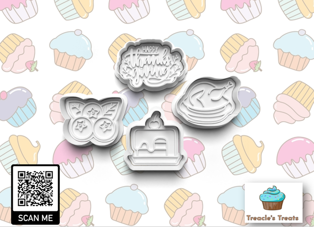 Thanksgiving Theme Fondant/cookie stamps with cutters (0734)