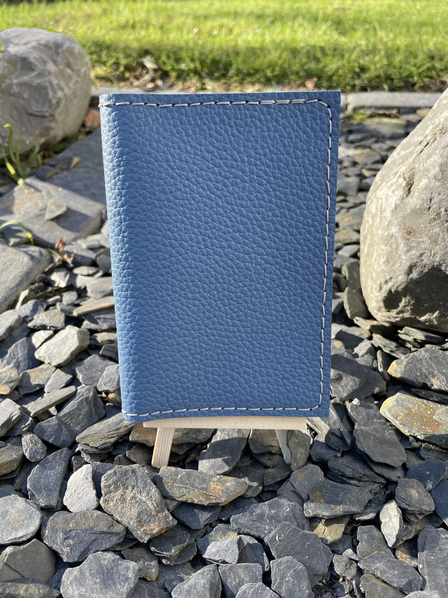 Porte-passeport bleu/gris