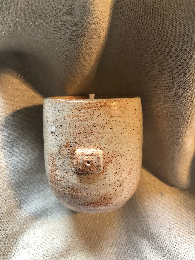 Bougie émail "crème mouchetée"