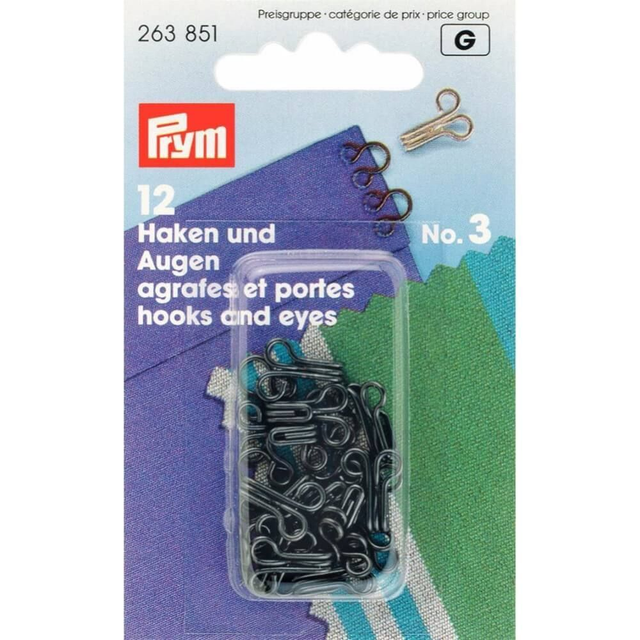 Haken en ogen zwart nr. 3 (263851)