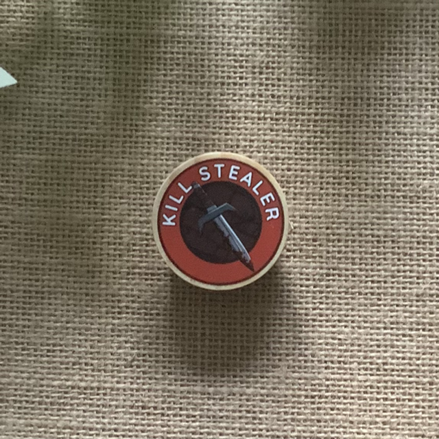 Wooden Pin Badge - Kill Stealer