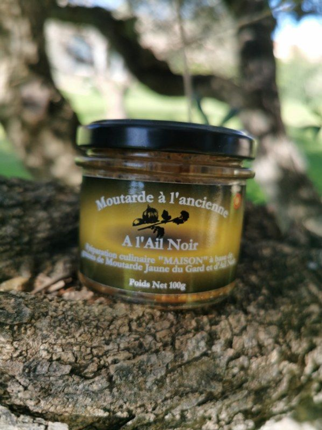 Moutarde à l&#039;ancienne à l&#039;Ail Noir 100g