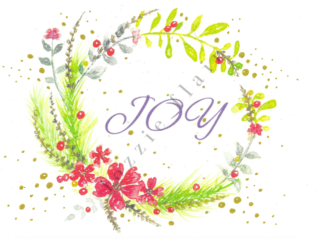 Joy Christmas Wreath (Christmas Card)