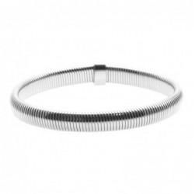 Bracciale donna in acciaio tubolare flessibile larghezza mm 6