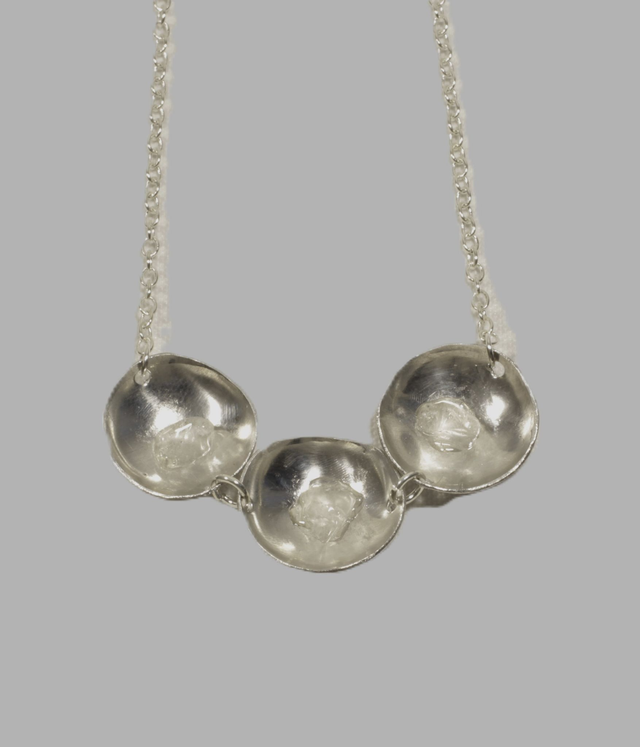 Side By Side Pendant with Clear Quartz Stones