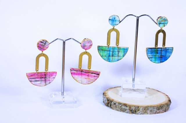 Boucles d'oreilles demi-lunes  Collection ÉKla