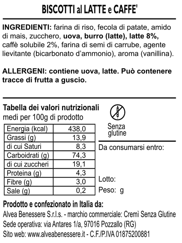 Biscotti al Latte e Caffè 400g