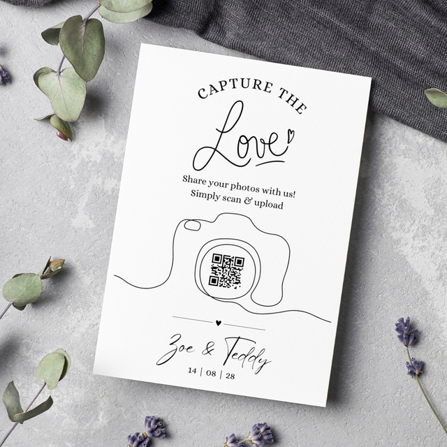 Capture the love cards - QR code cards - perfect for your DIY photobooth!