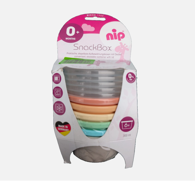 nip SnackBox 6x 300ml stapelbar | Baby Vorratsdosen | B-Ware neu