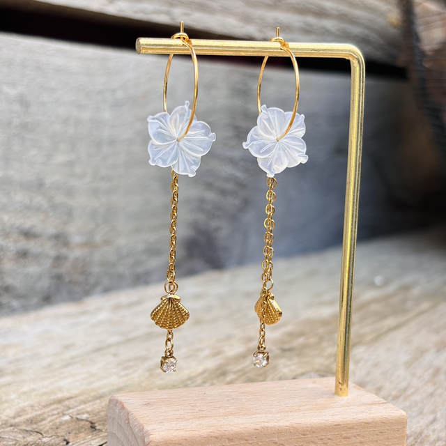 Boucles d’oreilles Créoles Fleur des Îles 