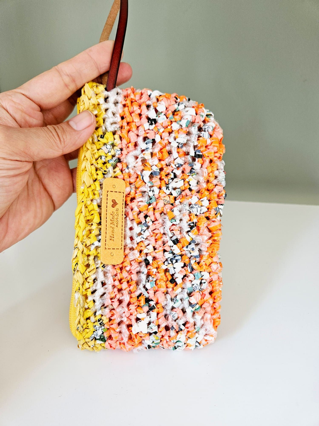 Portable Shopping Crochet Bag Clutch Wallet Wristlet Bag Small Purse