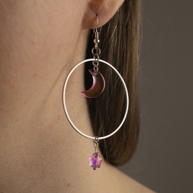 Astéria - Boucles d&#039;oreilles argentées