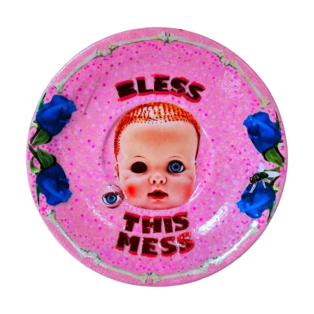 &quot;Bless This Mess&quot; Pink Upcycled Trinket Dish - House of Frisson