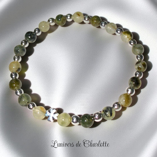 Bracelet "Préhnite" - Perle 6 mm - REF54