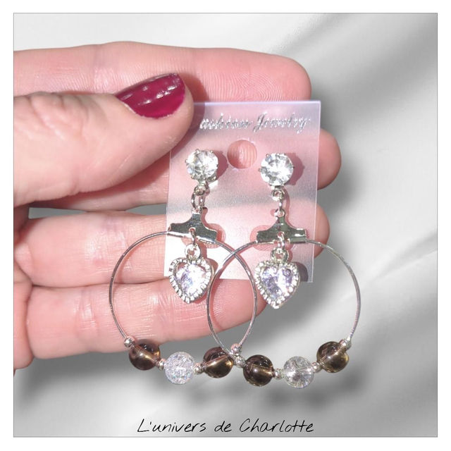 Boucles d'oreilles "Quartz fumé" BO-171