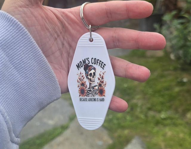 Mom’s Coffee Chaos Keyring