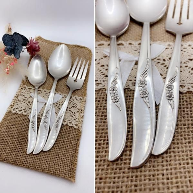 Trio Anglais Argent fleurie 