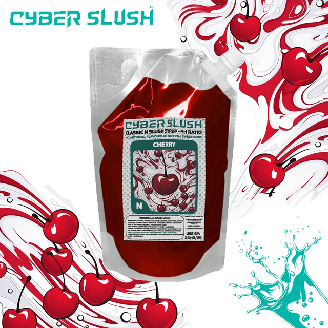 CyberSlush Cherry Syrup for Ninja® Slushi - Natural Flavour / Natural Sweetness - 1L
