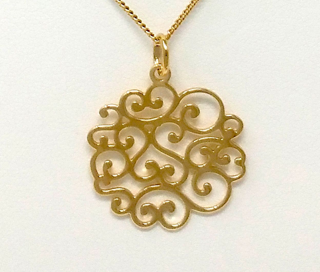 PENDENTIF PLAQUE OR ARABESQUES - VENDU SANS CHAINE - LA2716400