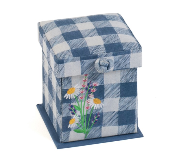 Sewing Kit: Victorian: Square: Embroidered: Wild Floral Plaid