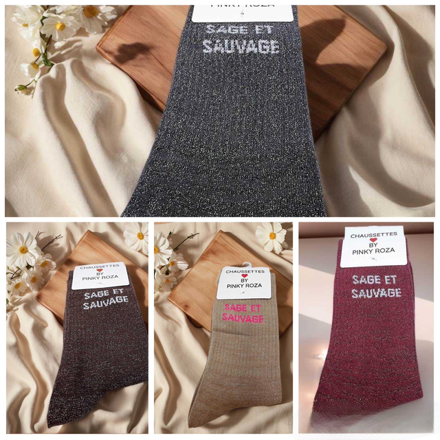 Chaussettes à paillettes hautes SAGE ET SAUVAGE 