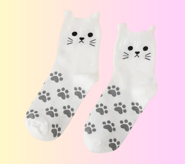 Chaussettes Chat Blanches