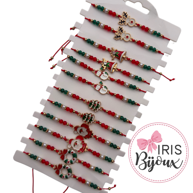 Bracciale Natale cordoncino e perline 