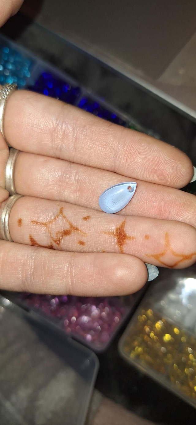 Glass gems light blue