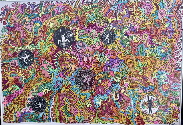 LUCY IN THE SKY WITH DIAMONDS, 100x70 cm, mit Lichterkette