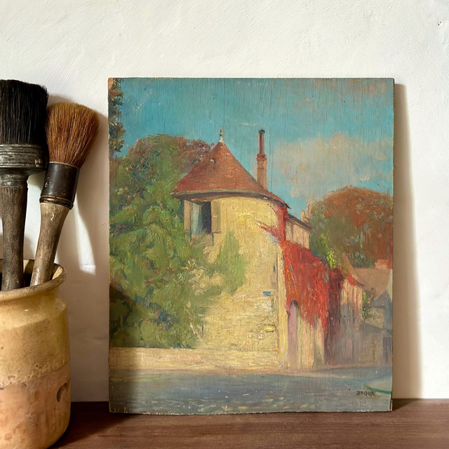 la peinture sur bois "Tour de la Barre" par Silas Broux