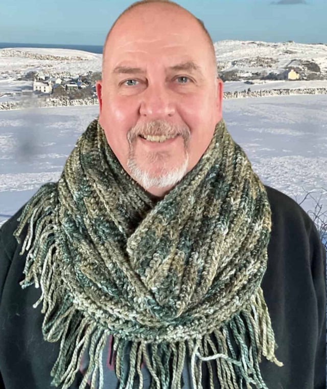 Hand Crocheted cowl - Shades of Green