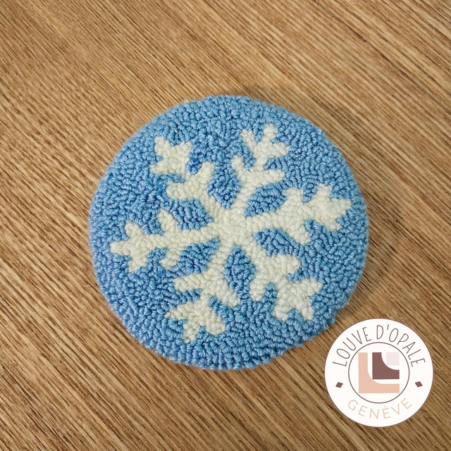 Mug rug - Flocon bleu