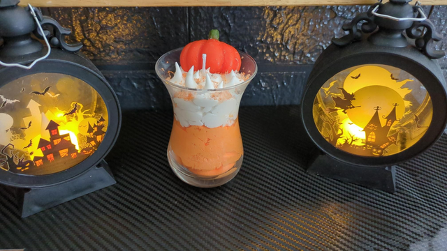 Bougie (tarte à la citrouille et biscuit)