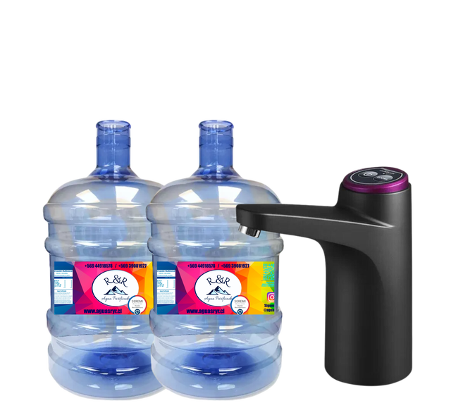 Dispensador USB Recargable + 2 Bidones (Envases Incluidos)