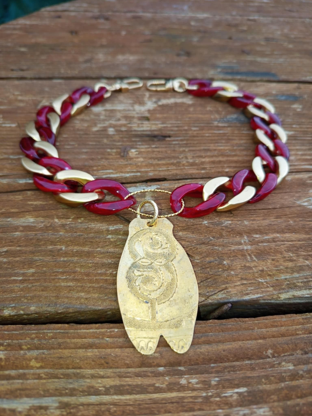 Collier en grosses mailles en acrylique Surya Jhingar