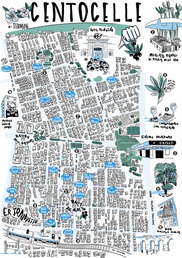 Map of Centocelle (Centro)