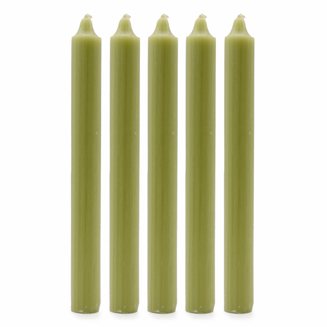Pack of 5 Olive Solid Colour Dinner Candles